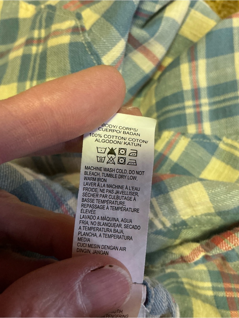 Lucky Brand Western Plaid Pearl Snap Button Up Shirt Large Blue Red Cotton - Picture 3 of 10